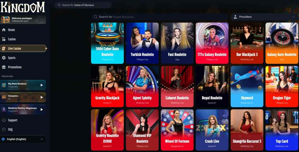 kingdom casino live dealer